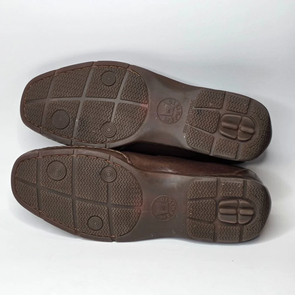 Mephisto Cool-Air Shoes Men's Size 11.5 Brown Leather Slip On Comfort Loafers